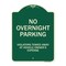 Signmission Designer Series-No Overnight Parking, Green Heavy-Gauge Aluminum, 24" x 18", G-1824-9828 A-DES-G-1824-9828 - alternate 1